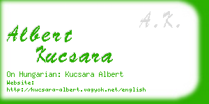 albert kucsara business card